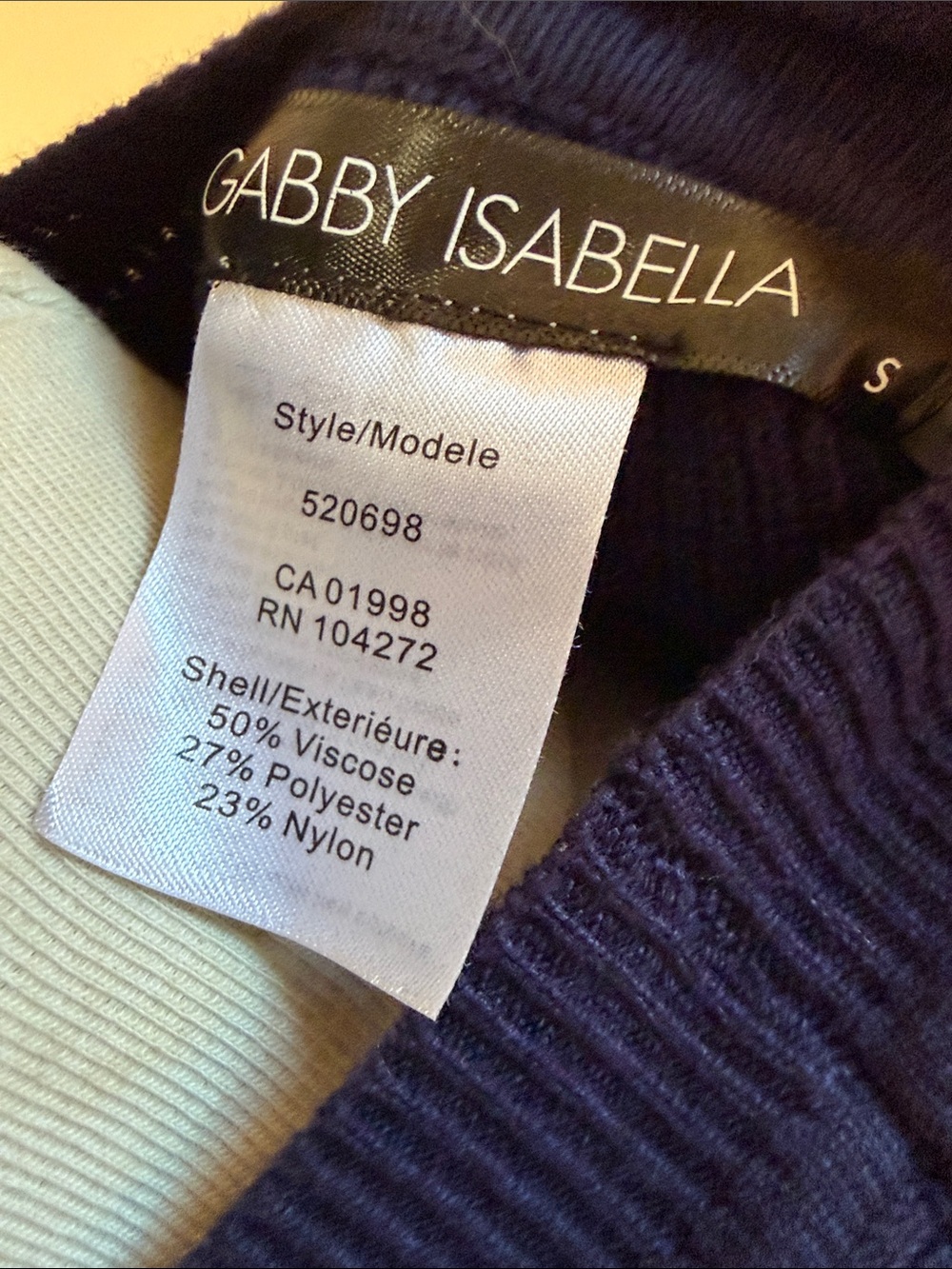 Gabby Isabella Navy Ribbed Knit Vest - Picture 3 of 8